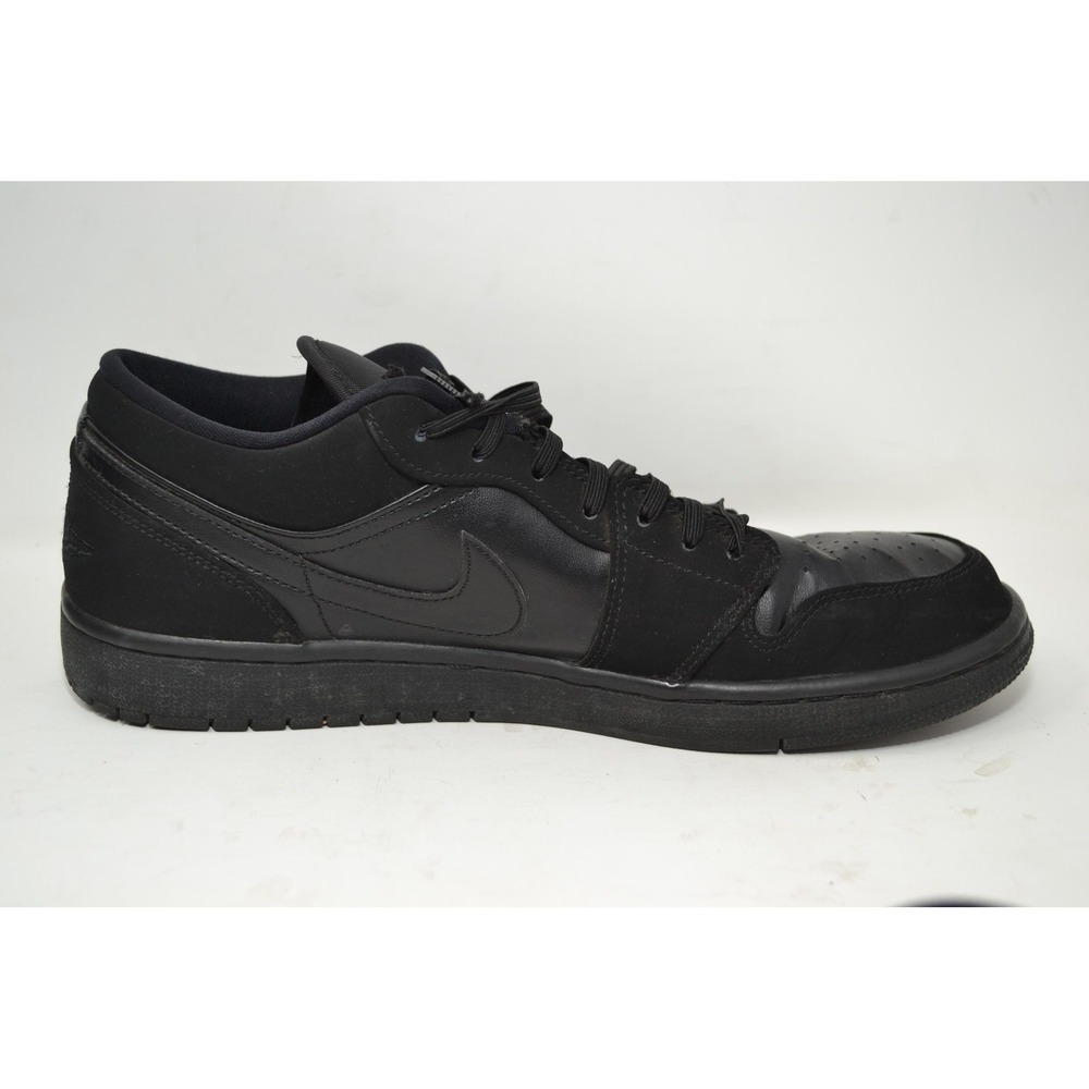Air Jordan 1 Low Shoes Mens Size 10 Black Triple Black 553558-025 Nike Sneakers - Picture 12 of 16